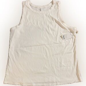 Off White Ribbed Tank Top